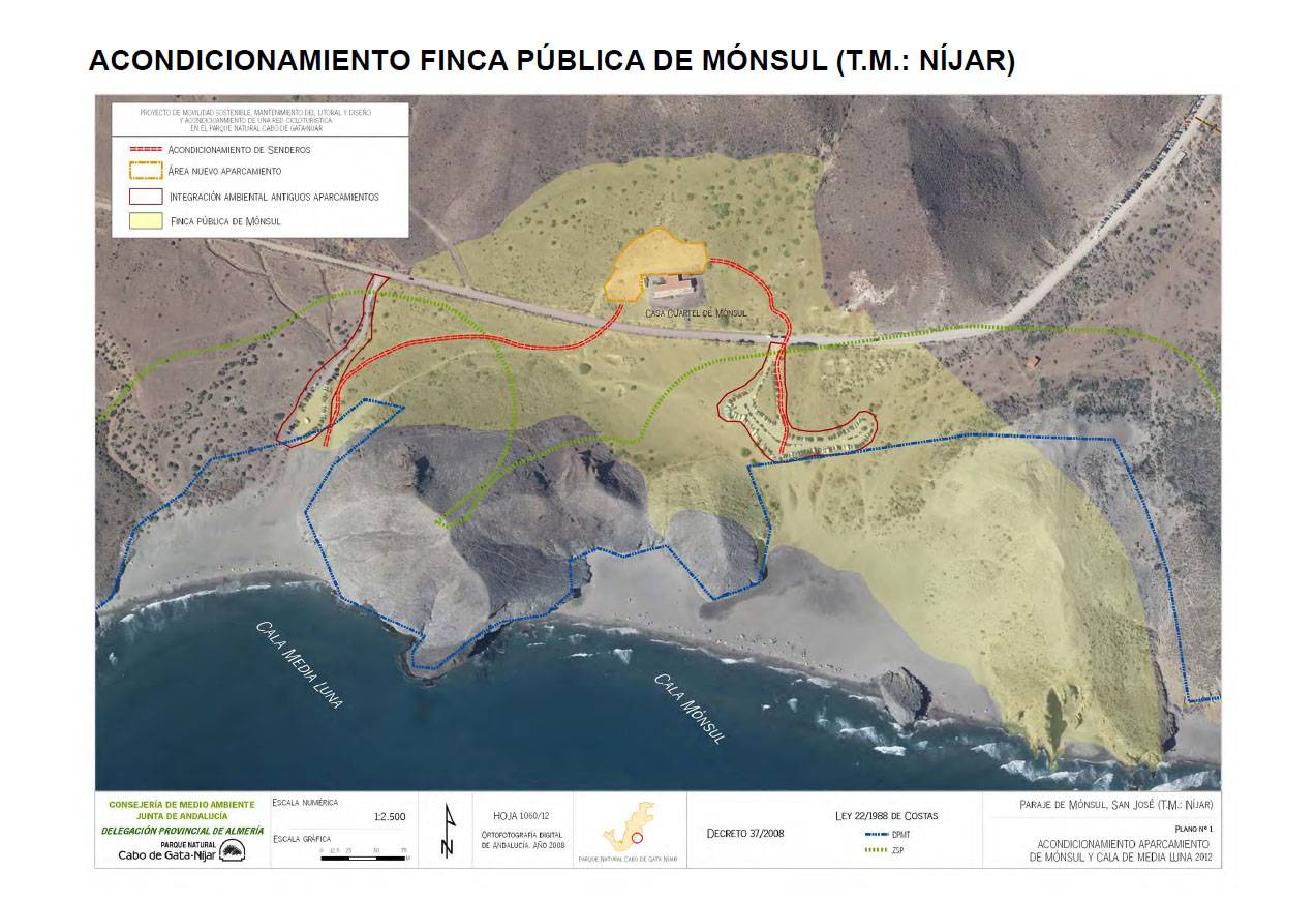 Acondicionamiento finca publica de monsul para aparcamiento y pasarela